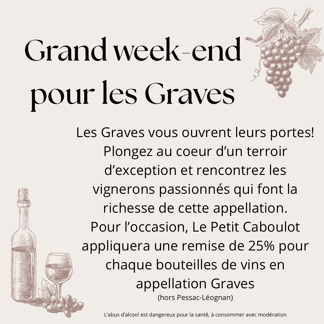 Avis aux amateurs de vins 🍷
C’est le week-end du 18 & 19 octobre 2025 😎

#porteouvertes #grave #aocgrave #chateaux #dégustation #amateurvin 

L’abus d’alcool est dangereux pour la santé