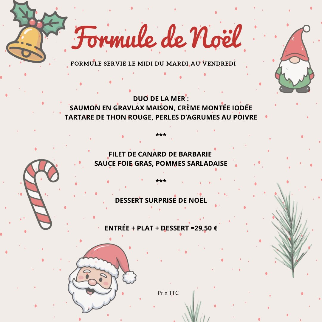 Venez découvrir notre formule de Noël 🎅🏻

#noel #menu #fetes #xmas #fetesdefindannee #bordeaux #islesaintgeorges #lepetitcaboulot